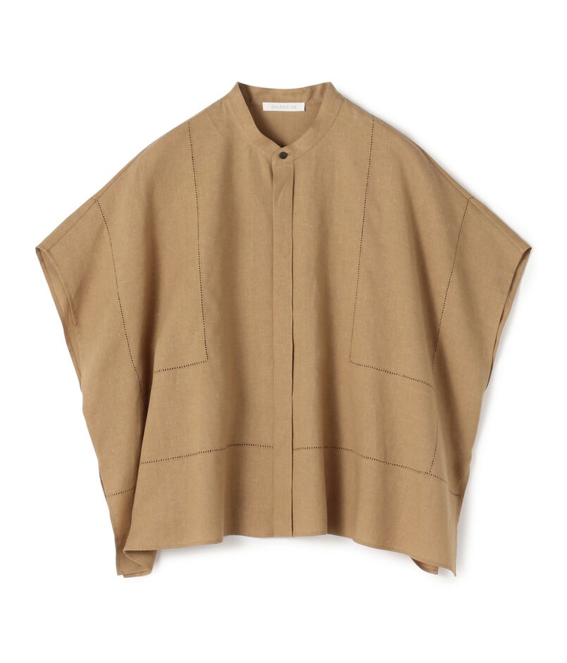 【一部WEB先行予約】フレンチリネン スタンドカラーシャツ