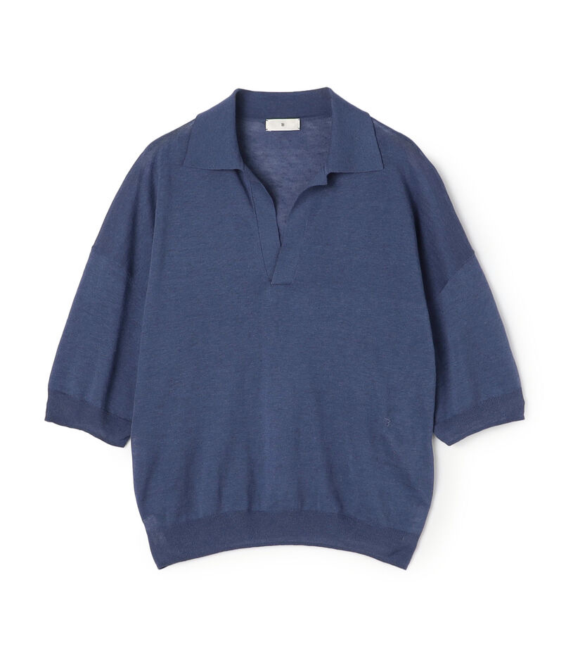 リネンコットン スキッパープルオーバー