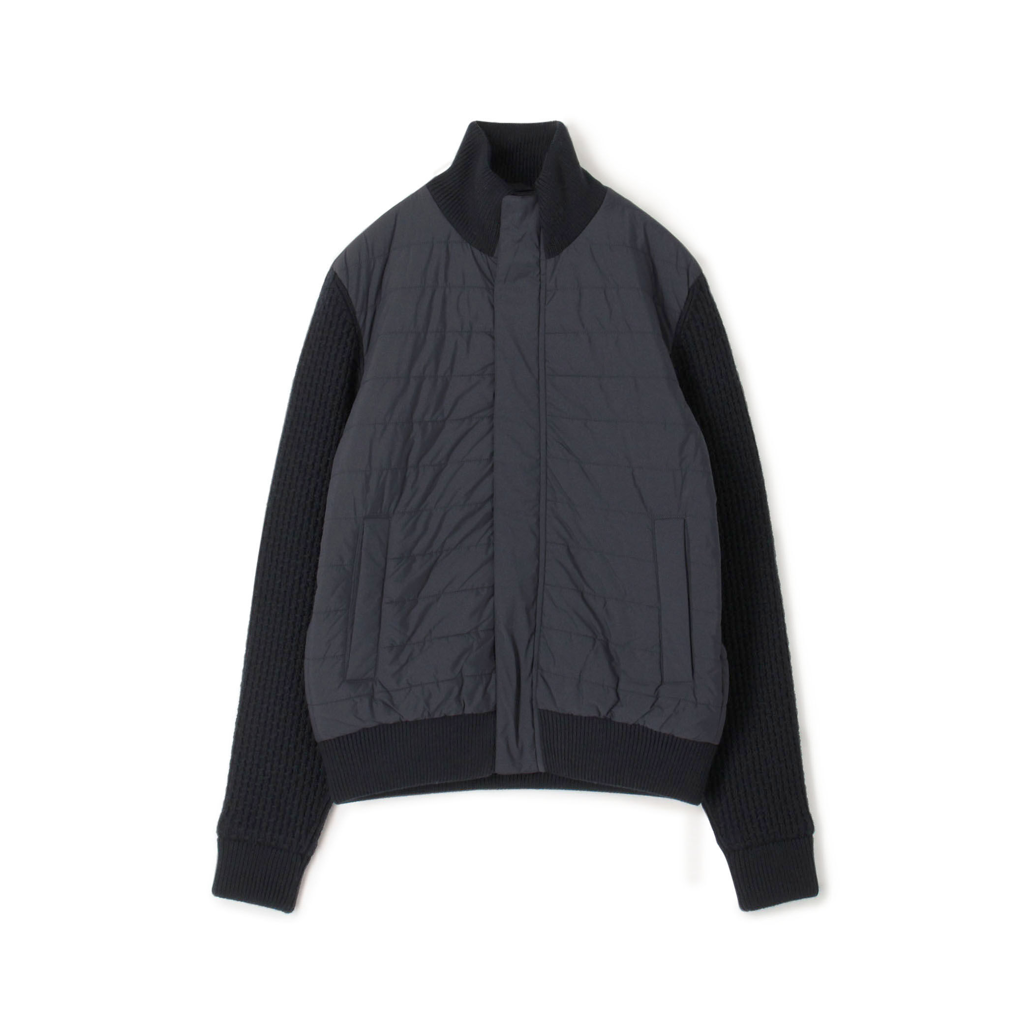□HERNO ライトナイロンストレッチ ニットコンビ ブルゾン