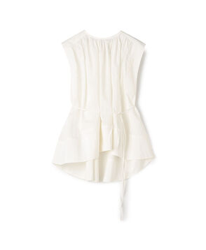 コットンシルクタイプライター コクーンギャザーブラウス