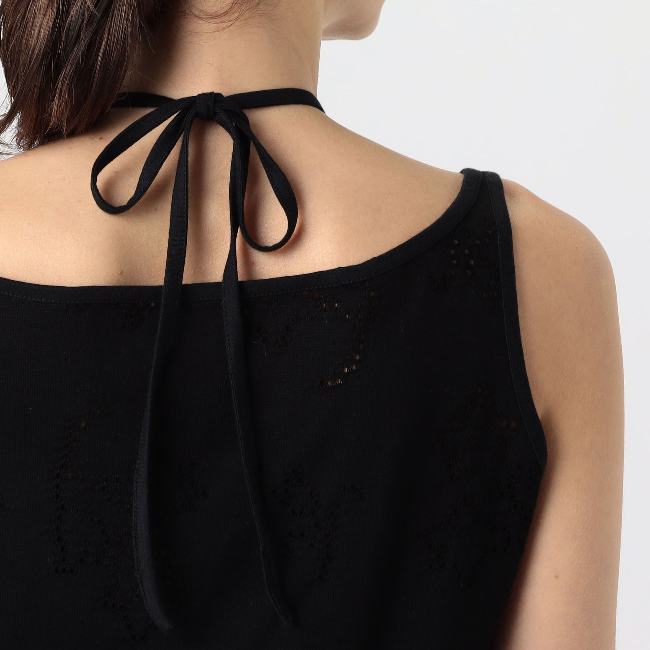 Mame Kurogouchi Eyelet Jersey Jacquard Sleeveless Top