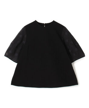 スラブジャージー ドットパフスリーブプルオーバー