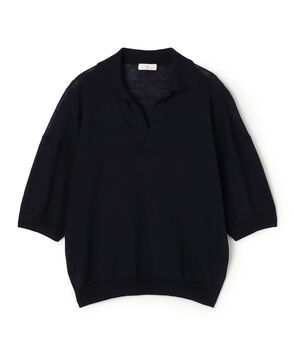 リネンコットン スキッパープルオーバー