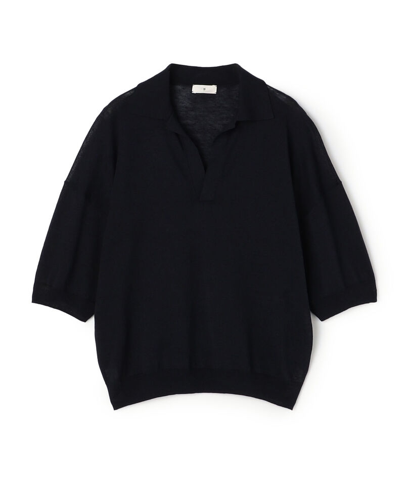 リネンコットン スキッパープルオーバー