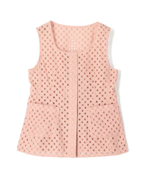 コモンフラワーエンブロイダリー Uネックジレブラウス