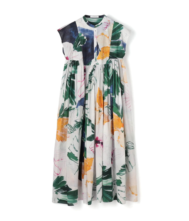 インドコットンプリント フレアワンピース