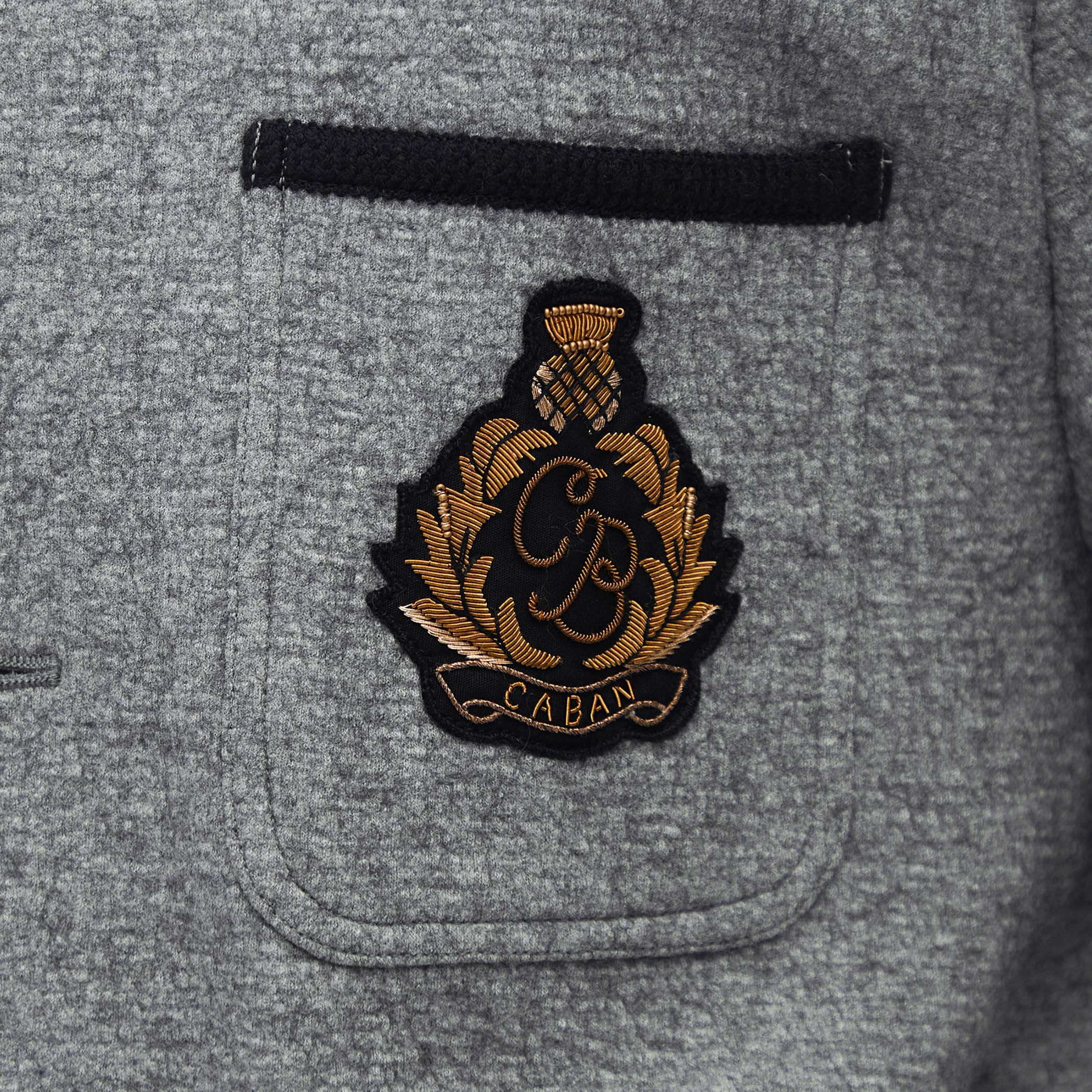 CABaN ウールコットンダブルフェイス カラーレスジャケット