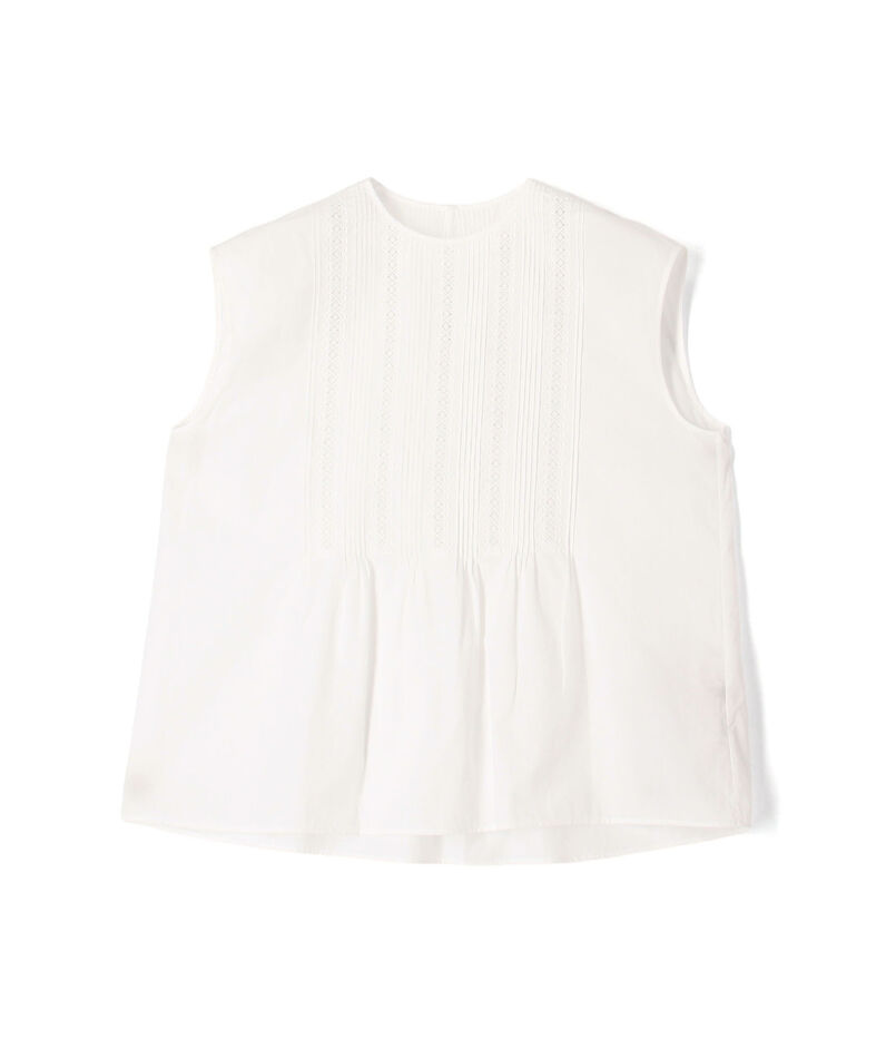 コットンコンビネーション ピンタックブラウス