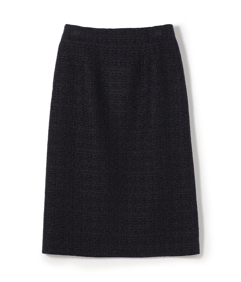 ラメミックスツイード プレーンタイトスカート