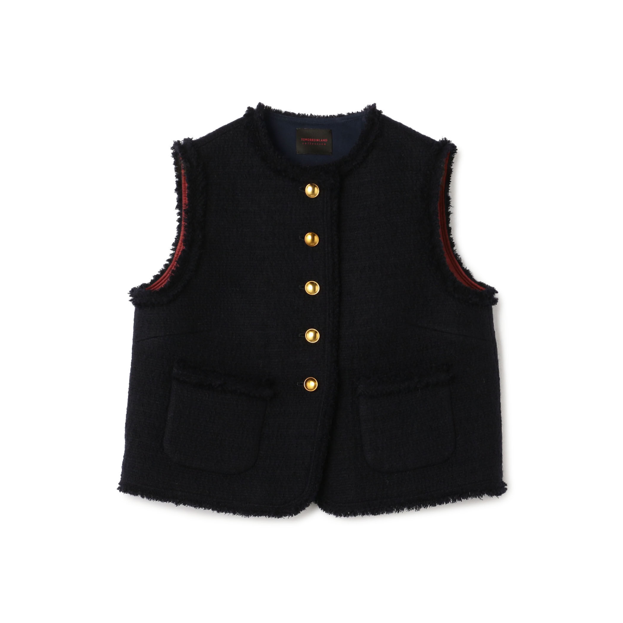 m*o様 トゥモローランドBallsey プードルファークルーネックジレ 極美品 TOMORROWLAND Ballsey プードルファークルーネックジレ