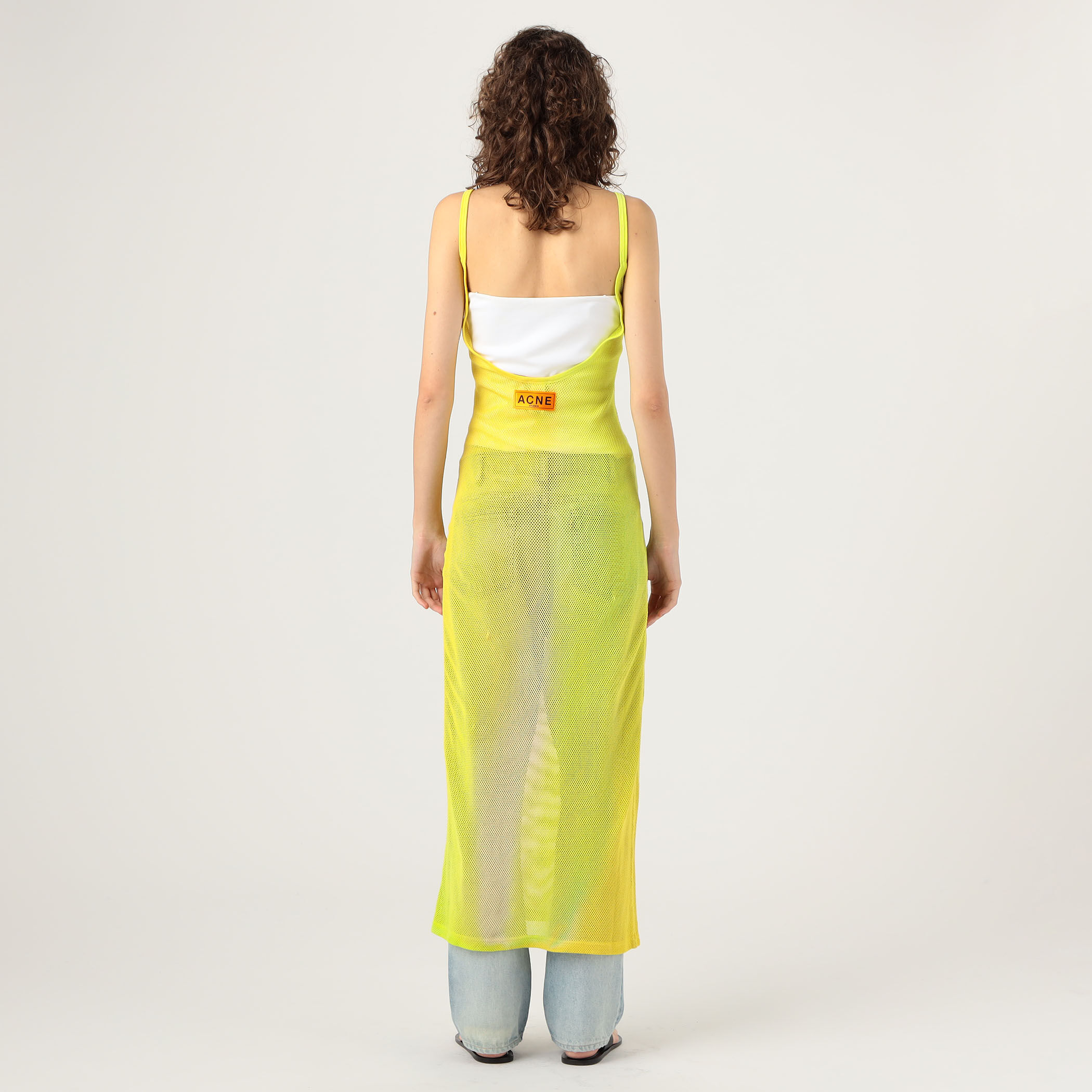 Acne Studios ／ ワンピース 24SS NEW】Acne Studios / フリル＆スリット デニムワンピース