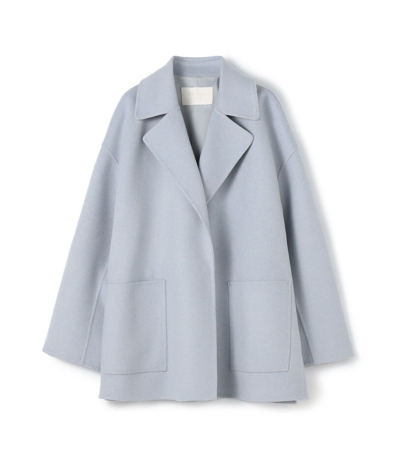 プレミアムウールリバー オープンカラーショートコート