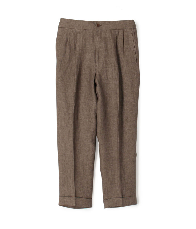 リネン バックベルト ペグトップスラックス SOLBIATI