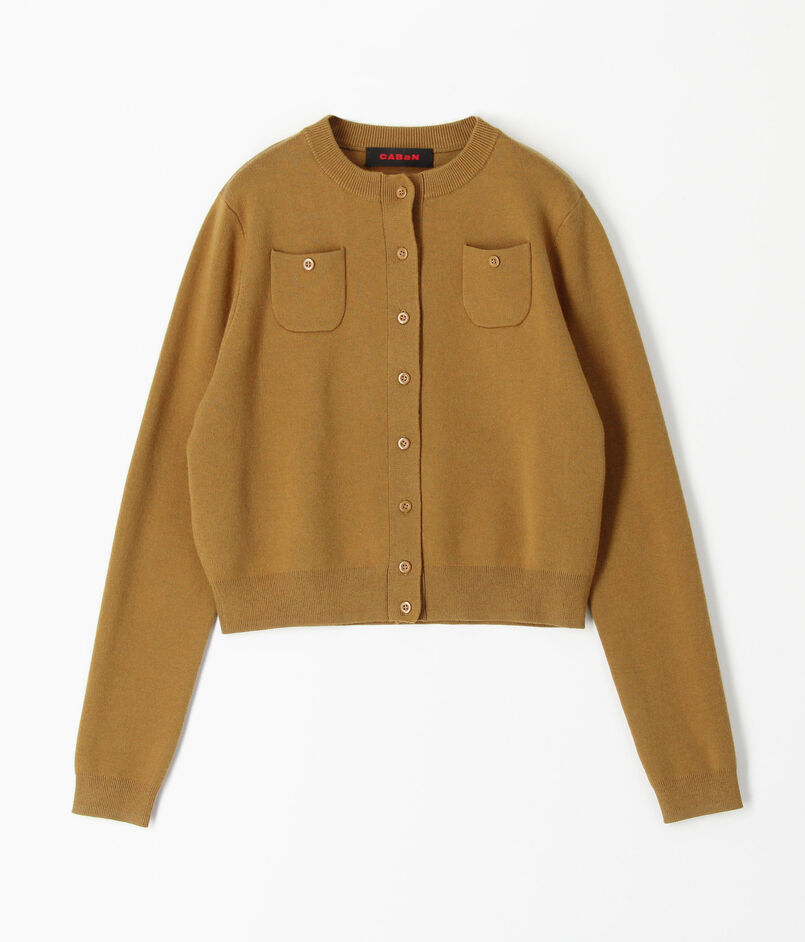 コットンカシミヤ クルーネックカーディガン