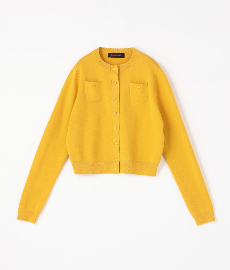 コットンカシミヤ クルーネックカーディガン