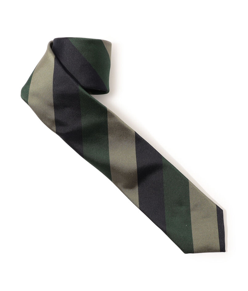 TOMORROWLAND シルク レジメンタルストライプナロータイ