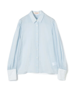 【WEB先行予約】コットンオーガンジー ギャザースリーブコンビシャツ