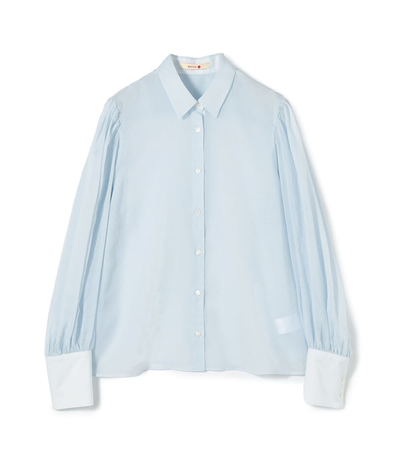 【WEB先行予約】コットンオーガンジー ギャザースリーブコンビシャツ