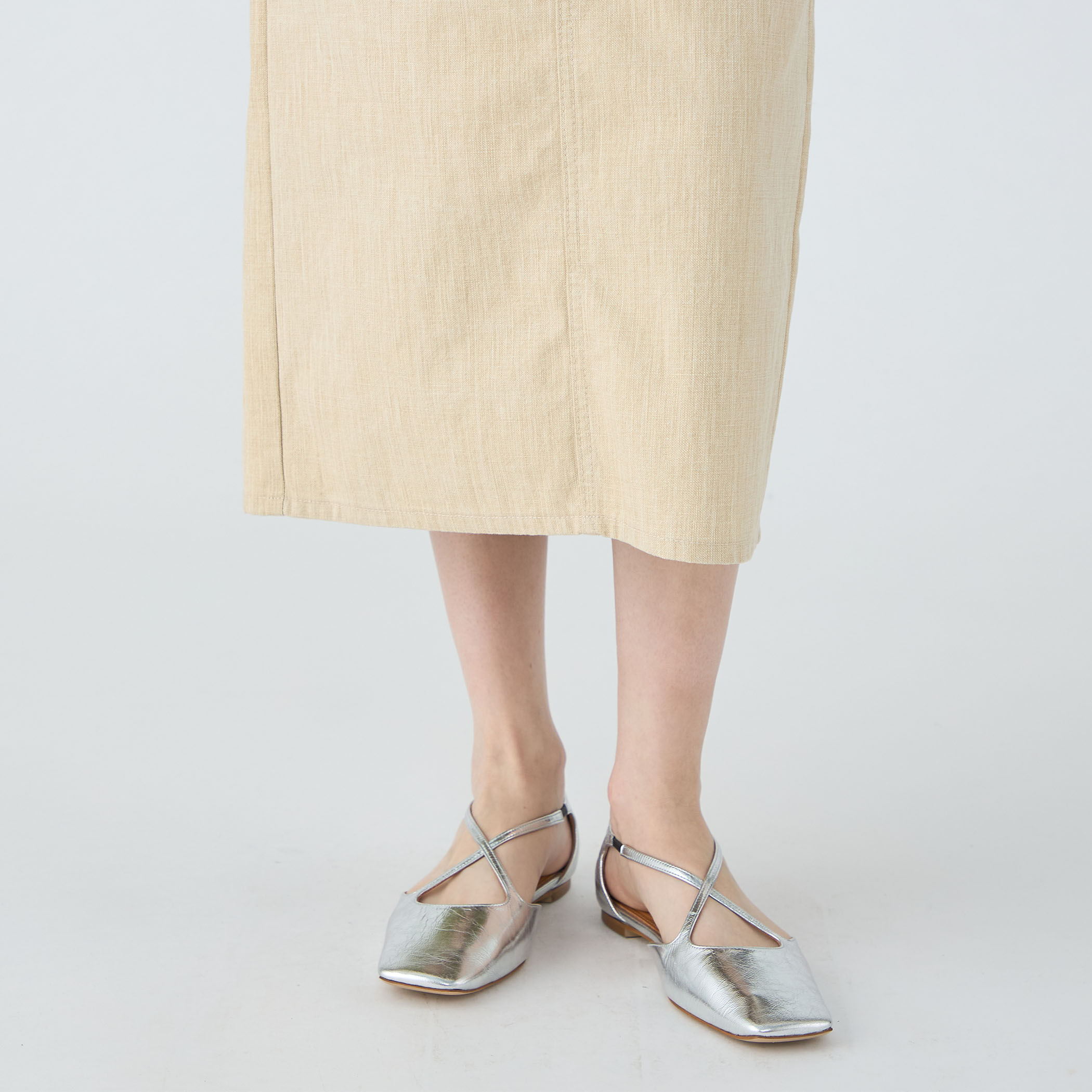 【着用2回♡美品】ダブスタ♡ソブ　淡いベージュピンク×白のレース　ロングスカート 着用2回♡美品】ダブスタ♡ソブ淡いベージュピンク×白のレース