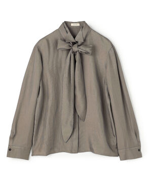 レーヨンマイクロハウンドトゥース ボウタイドレスブラウス