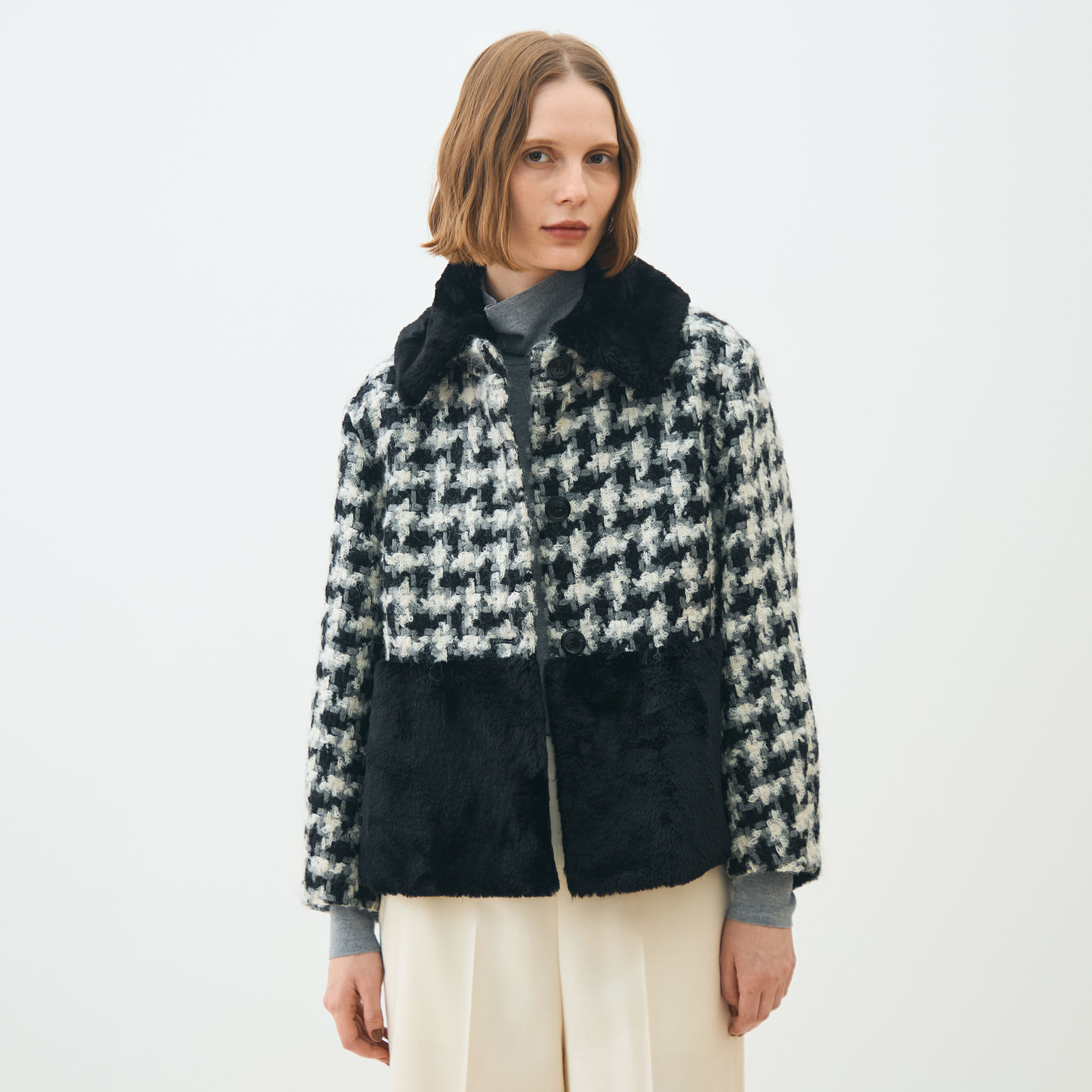 グリハウンドトゥース チェンジカラージャケット｜トゥモローランド