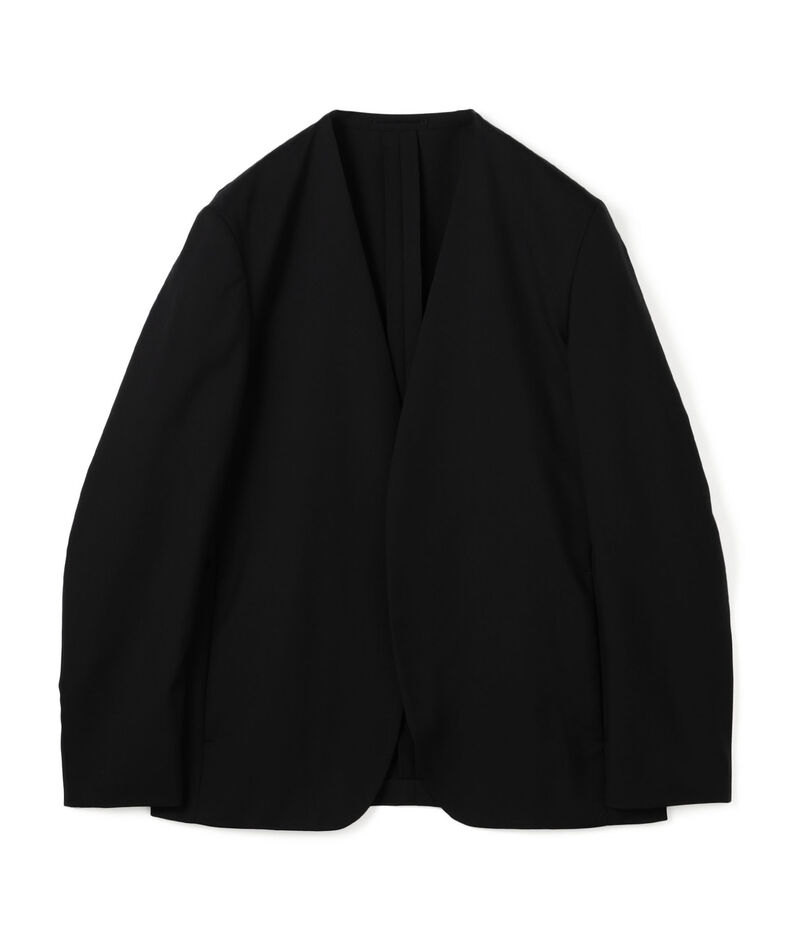 Super120's ウォッシャブルウール ノーカラージャケット