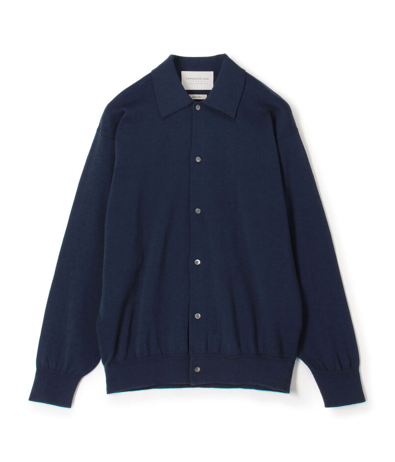 TOMORROWLAND tricot ギザコットン ポロカラーカーディガン