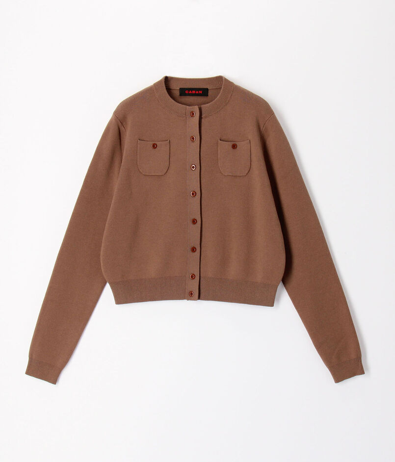 コットンカシミヤ クルーネックカーディガン