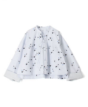 トライアングルクロスプリント バルジングブラウス