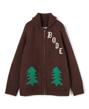 BODE FIR SHAWL COLLAR ショールカラーカーディガン