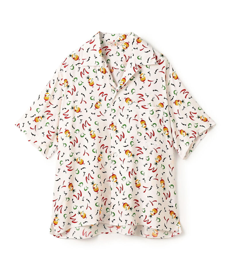 Mai Tai レーヨン オープンカラープリントシャツ