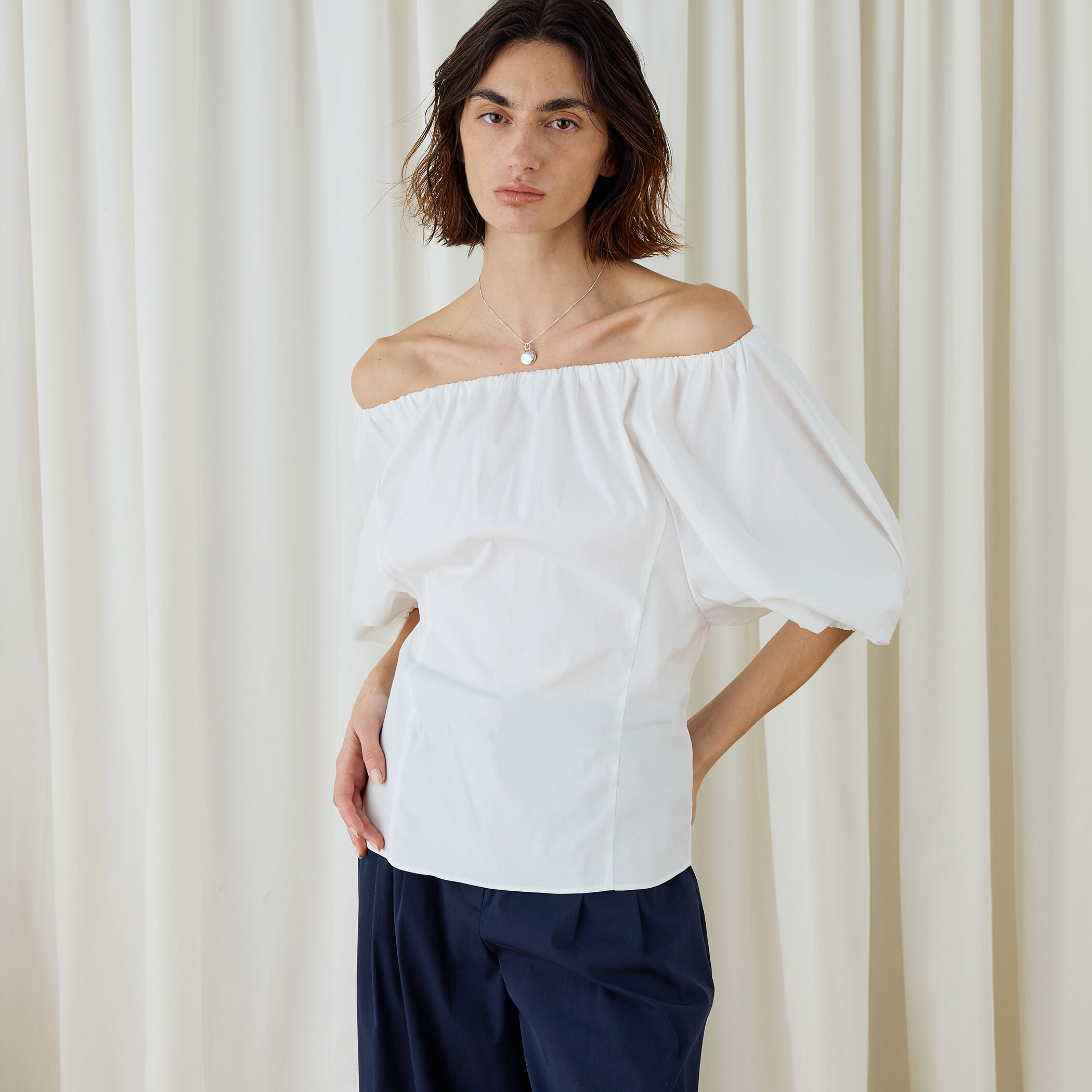 デプレ 2019SS ✨コットンギャザーネックブラウス 前後着用可能】ギャザーネック ブラウス / ANY SIS | ファッション通販