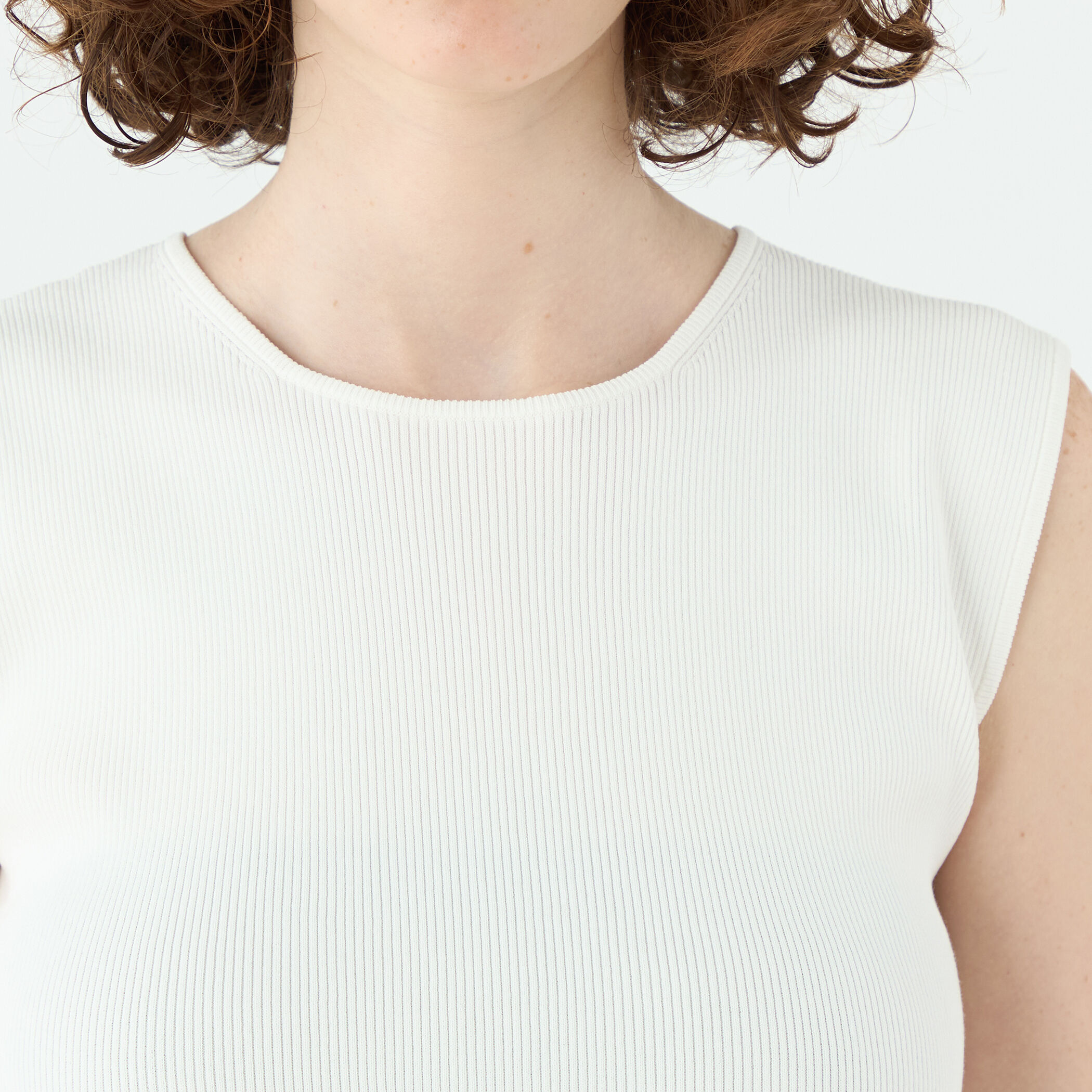 ポリエステルコットンリブ ノースリーブプルオーバー