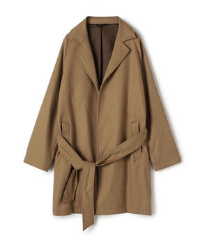 ERRICO FORMICOLA ウール ボタンレスベルテッドコート