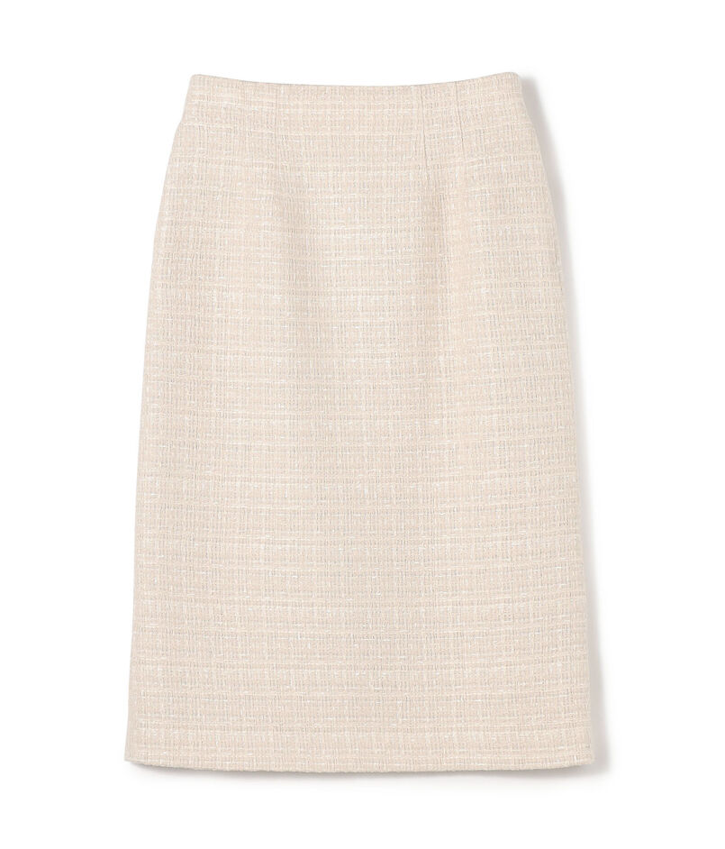ラメミックスツイード プレーンタイトスカート