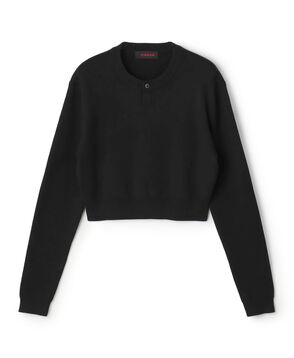 コットンカシミヤ ヘンリーネッククロップドプルーバー
