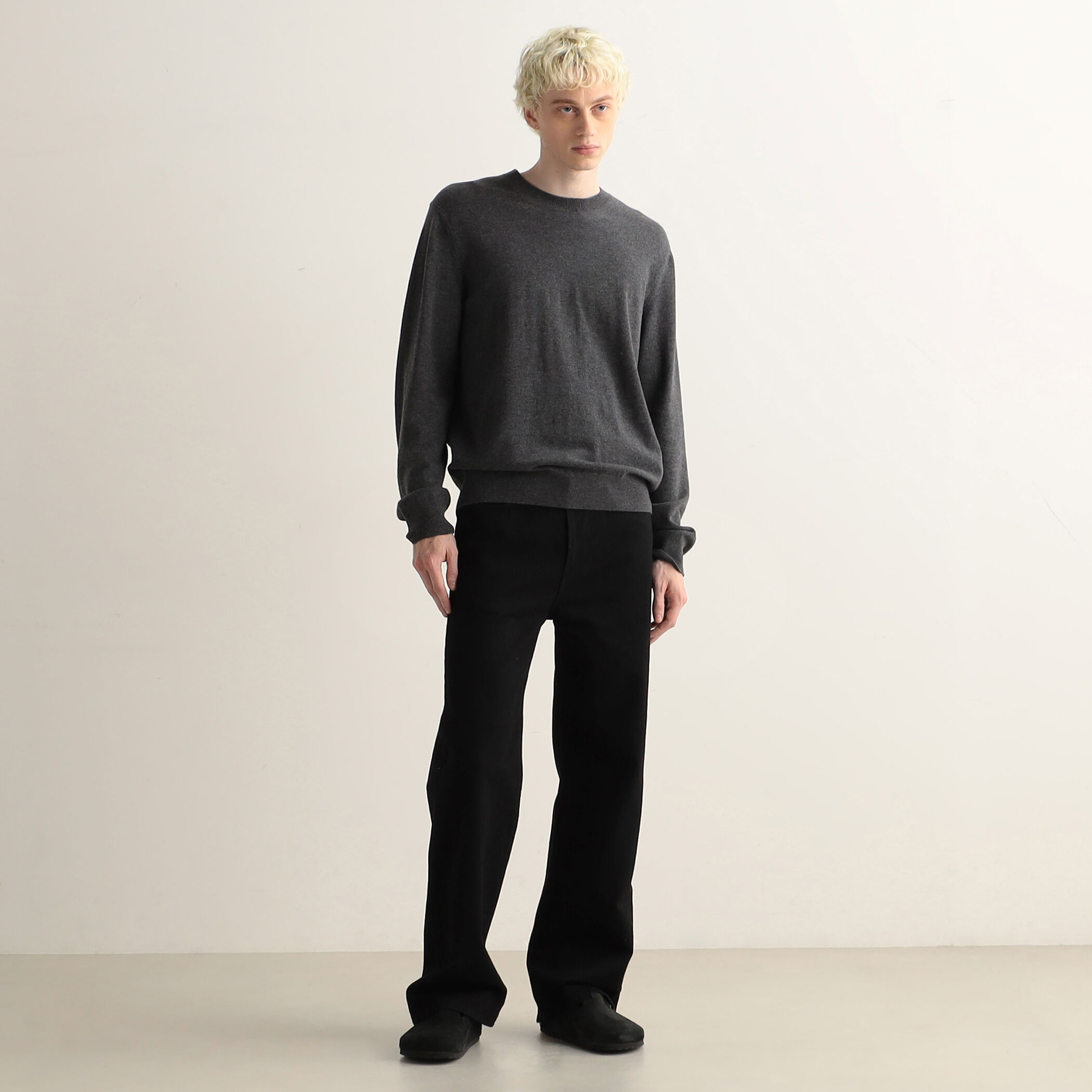 CINEMATIQ コットンストレートパンツ　黒L m.f.editorial スラックス パンツ 「ストレッチ ウォッシャブル