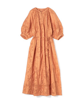 コットンカットジャカード パフスリーブワンピース