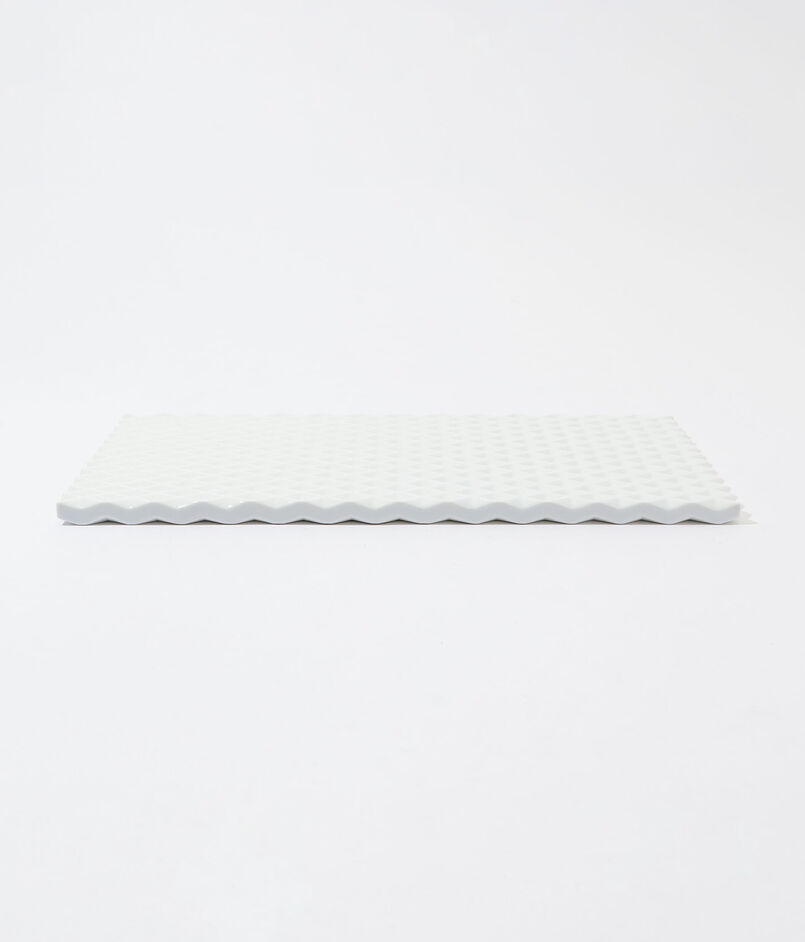 224 porcelain ダイヤ彫長角板皿