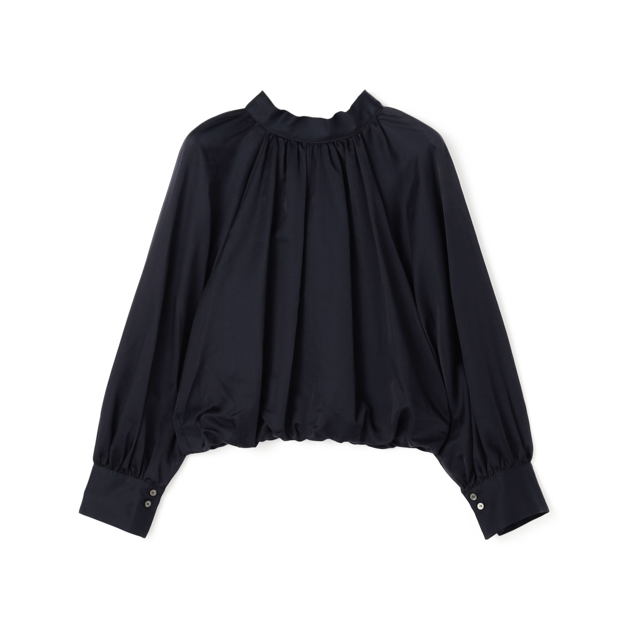 ドゥロワー ボウタイ シルクブラウス 黒 Drawer（ドゥロワー）の「Drawer シルクボウタイノースリーブ