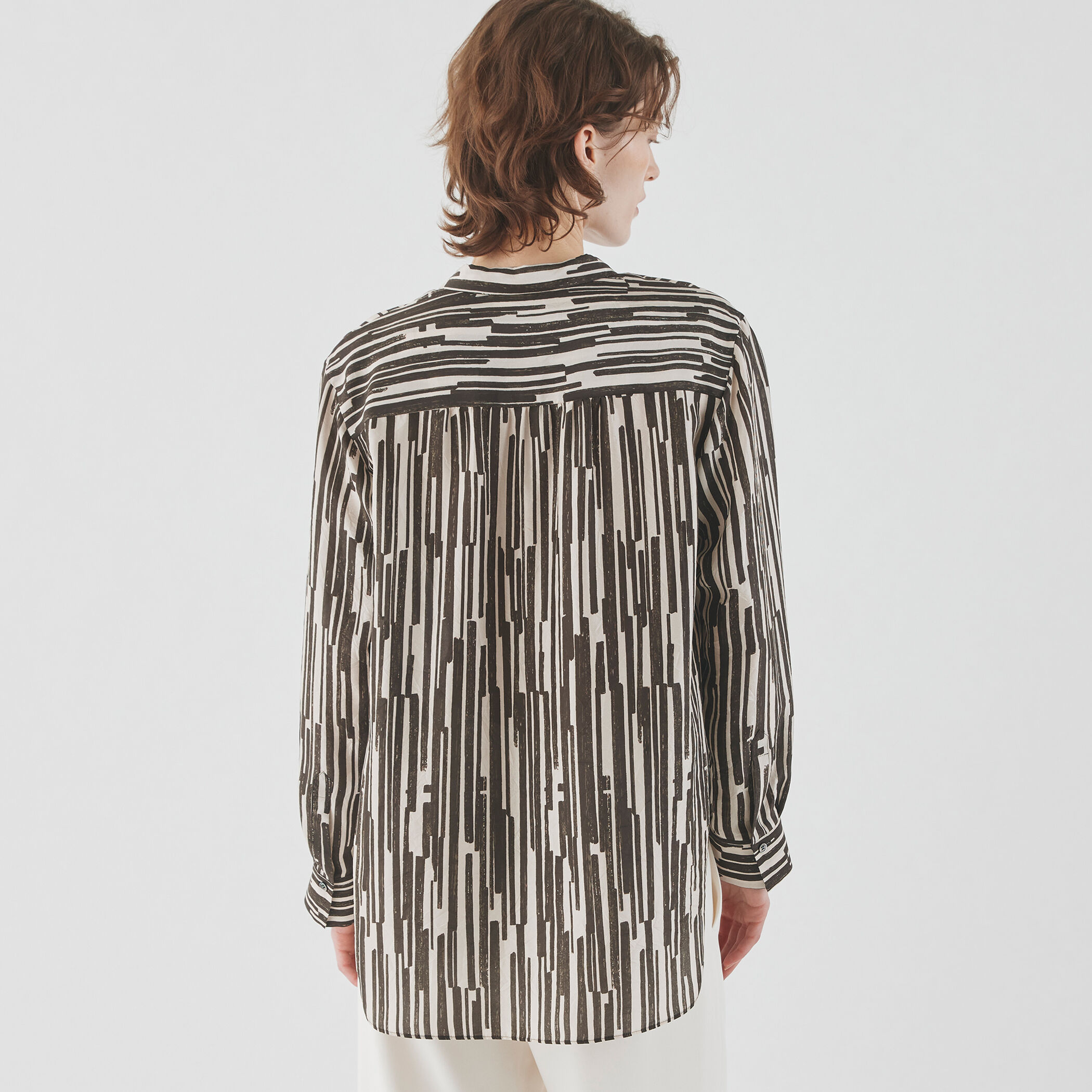 □シルクハブタエプリント スキッパーシャツ｜トゥモローランド 公式通販