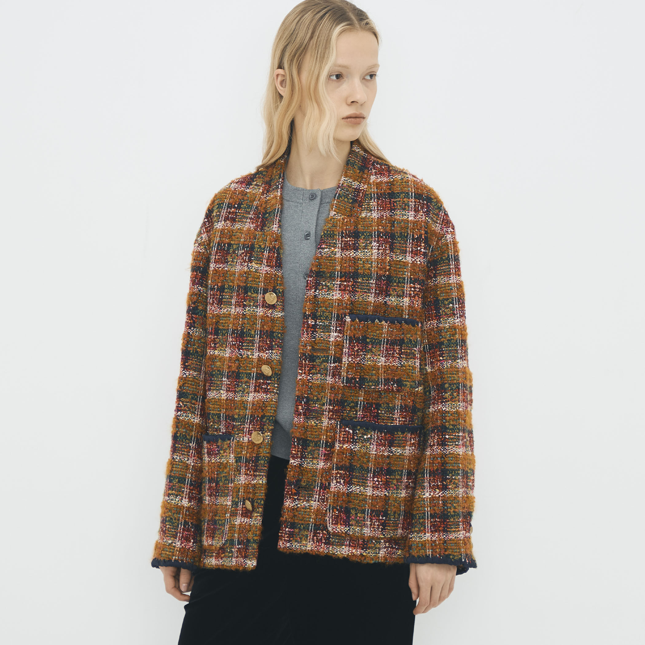 CABaN ループツイード ノーカラージャケット｜トゥモローランド 公式通販