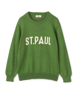 コットンインターシャロゴ クルーネックプルオーバー