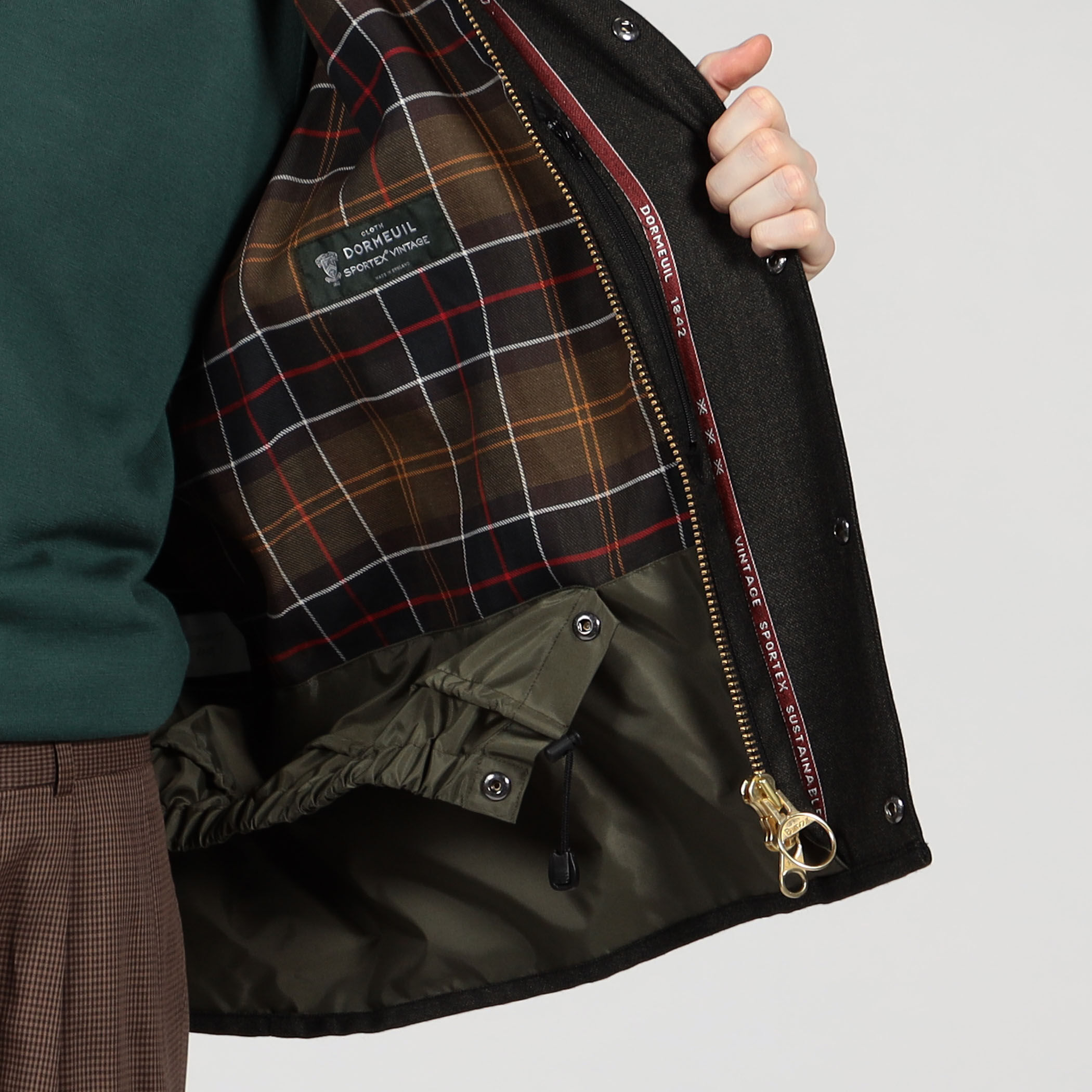 ふみ　トゥモローランド別注 Barbour Transport 別注】Barbour TRASPORT ウールブルゾン DORMEIUL｜トゥモローランド