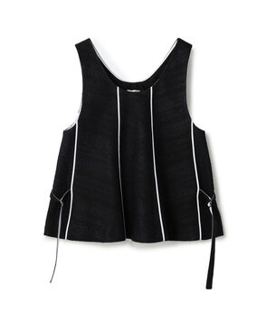 ブラックツイード ノースリーブブラウス