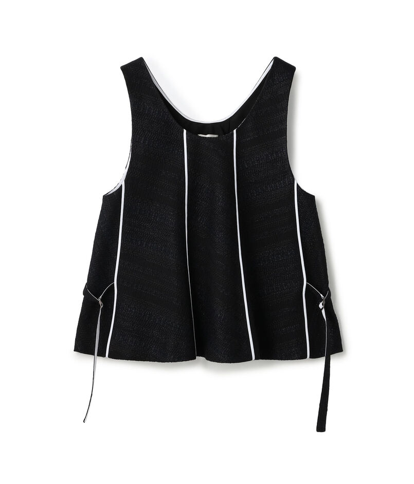 ブラックツイード ノースリーブブラウス