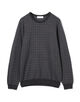 ■ウールシルクカシミヤ ジオメトリック柄 クルーネックプルオーバーニット