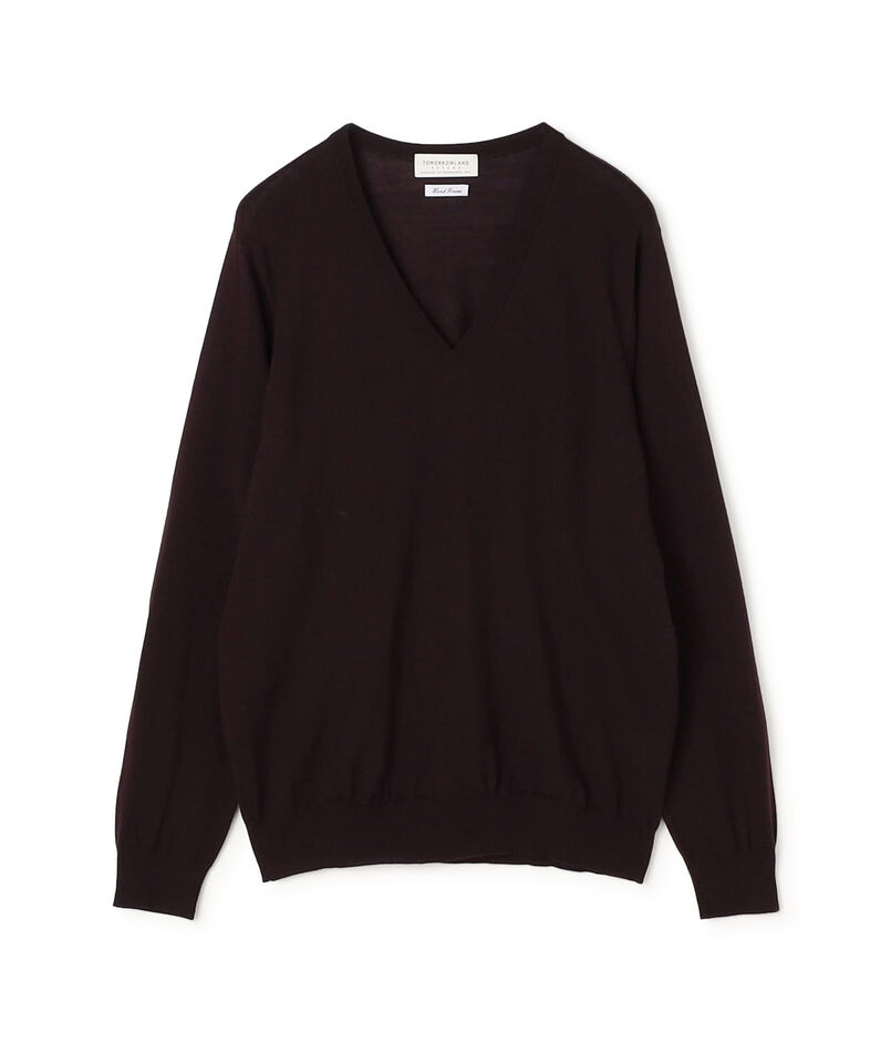 TOMORROWLAND tricot スーパーファインメリノウール Vネックニット S-WOOL