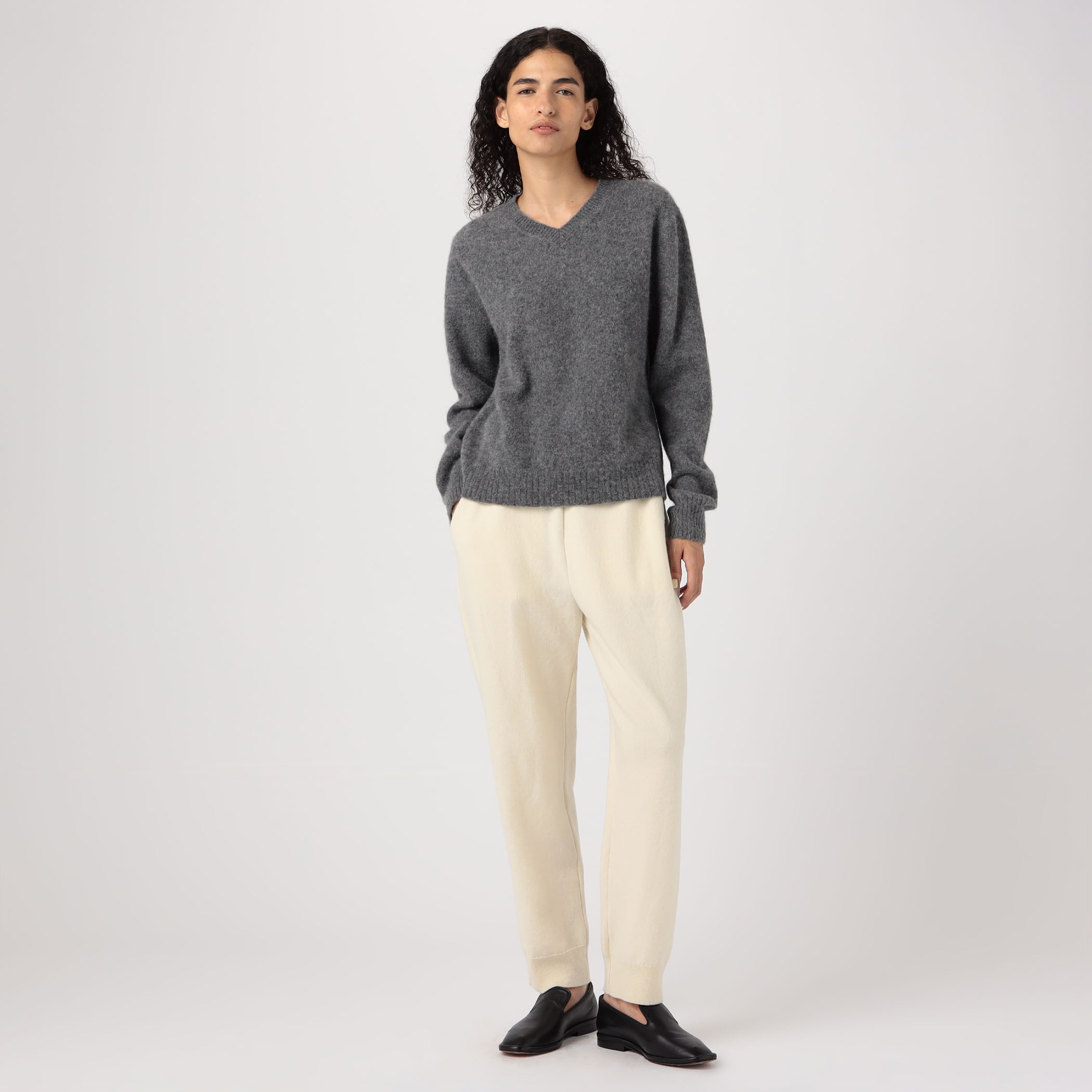 ビアズリー　アルパカモールニット　ファー素材 ボートネック長袖トップス ブラッシュドアルパカ ニット（KRWOCW0462） | 23区 (Women