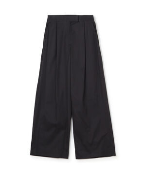 コットンギャバジン タックワイドパンツ